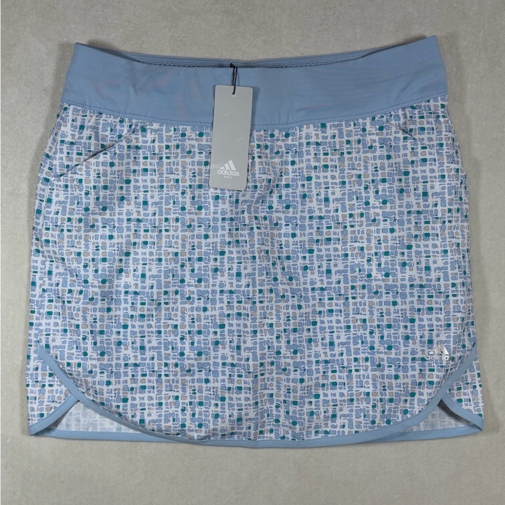 NWT Adidas Size Small Performance Mosaic Blue Skirt Short Skort Gold Pickleball